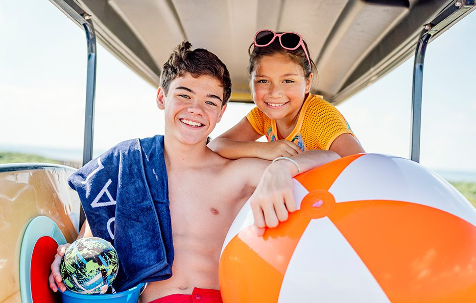 Kids Enjoying Amenities at Palmilla Beach in Port Aransas Texas